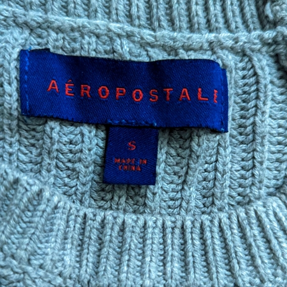 Aeropostale Light Gray Knit Ribbed Sweater - Picture 3 of 8